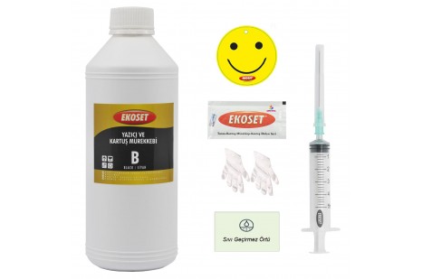Bitmeyen Tanklı Yazıcılar İçin SİYAH Mürekkep 1 Litre