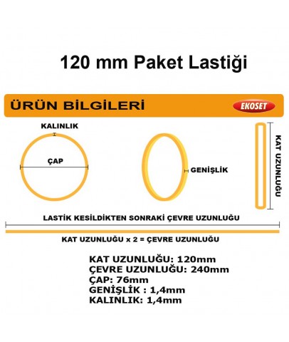 120mm Kauçuk Paket Ambalaj Lastiği 120mm 1Kg