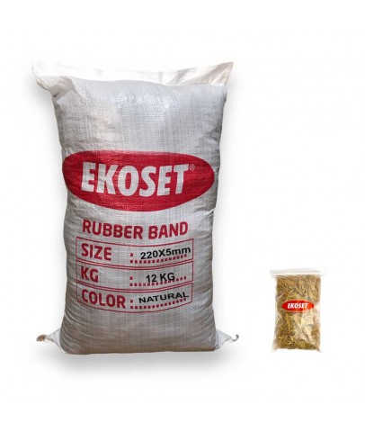 220mmx5mm Geniş Kauçuk Paket Ambalaj Lastiği 12Kg Koli (220x5)
