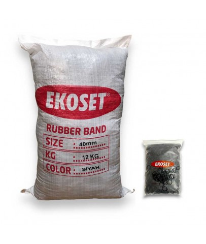 40mm Siyah Renkli Kauçuk Paket Ambalaj Lastiği 12Kg Koli