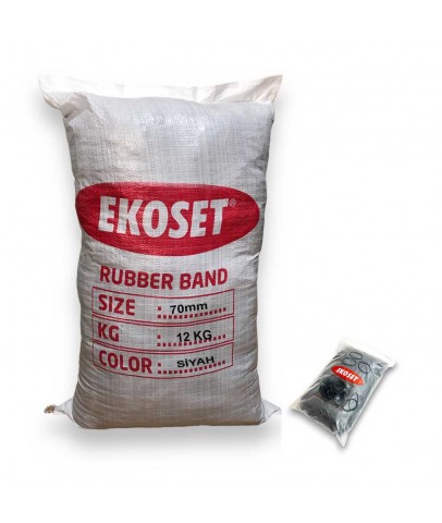 70mm Siyah Renkli Kauçuk Paket Ambalaj Lastiği 12Kg Koli