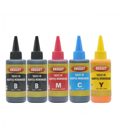 Ekoset Brother DCP-T520W DCP-T720DW Uyumlu Renkli Muadil Mürekkep 100ml 5'li set