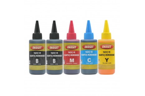 Ekoset Brother DCP-T520W DCP-T720DW Uyumlu Renkli Muadil Mürekkep 100ml 5'li set