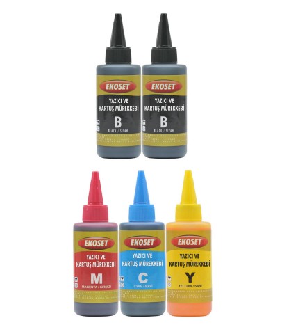 Ekoset Brother DCP-T820DW DCP-T920DW Uyumlu Renkli Muadil Mürekkep 100ml 5'li set