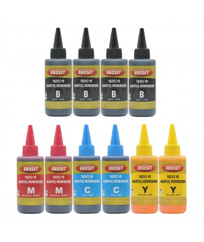 Ekoset Brother HL-T4000DW MFC-T4500DW Uyumlu Renkli Muadil Mürekkep 100ml 10'lu set