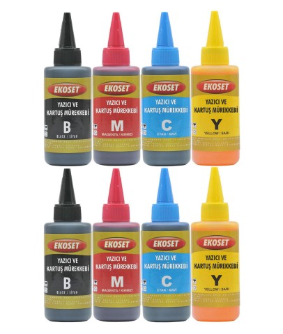 Ekoset Brother Tanklı yazıcılar için mürekkep 4 renk 200 ml