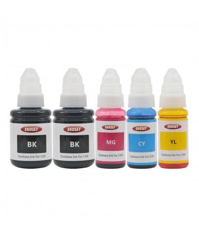 Ekoset Canon G3400 G3410 G3411 G3415 uyumlu Renkli ve siyah Mürekkep 5'li set