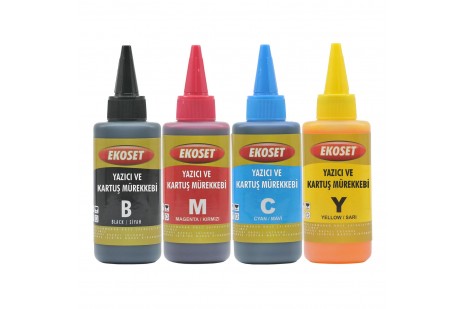 Ekoset Epson L550 Uyumlu Muadil Mürekkep 4 renk 100 ml