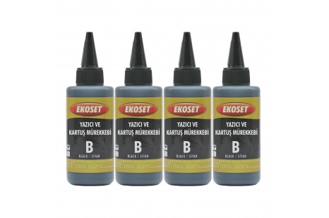 Ekoset Epson uyumlu Siyah Muadil Mürekkep 4'lü set 4x100ml