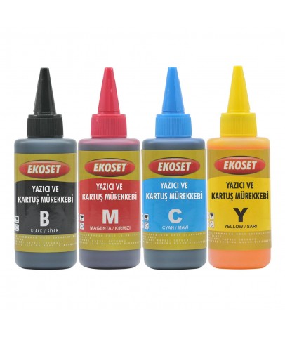 Ekoset hp 655 Uyumlu 4 Renk Mürekkep 4x100 ml