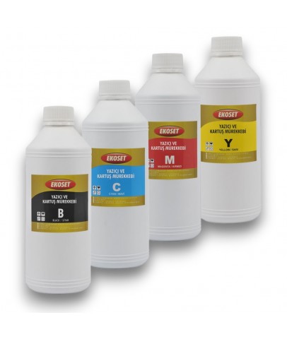 Ekoset hp GT 5810 uyumlu mürekkep 4 renk 1 Litre