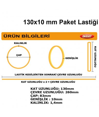 Kauçuk Ekstra Kalın Paket Lastiği 130x10mm 200 Adet