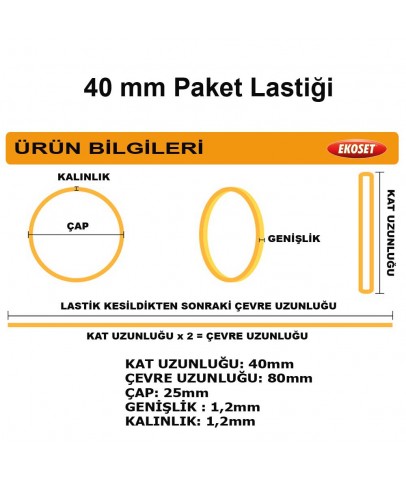 Kauçuk Paket Lastiği Küçük Boy 40mm 3 Bin Adet Natural Renk