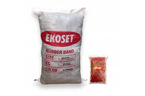 Küçük Kırmızı Paket Lastiği 40mm 25 KG