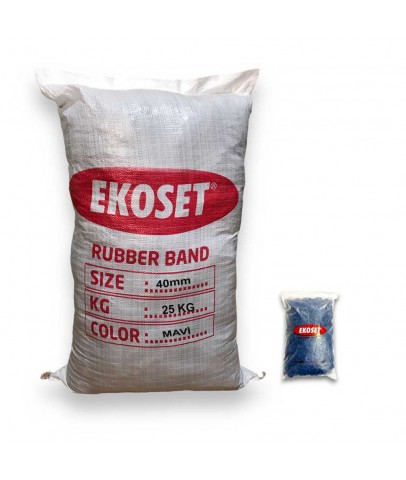 Küçük Paket Lastiği Mavi 40mm 25 KG