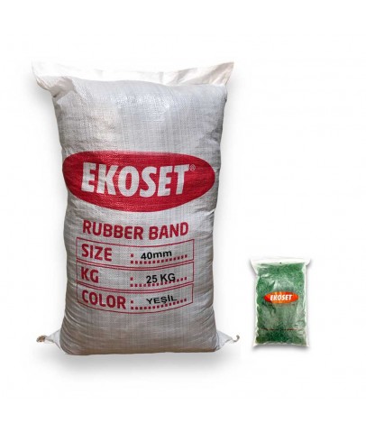 Küçük Paket Lastiği Yeşil 40mm 25 KG