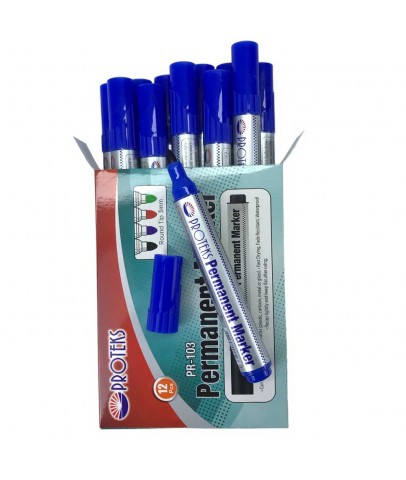 Protex Koli Kalemi Permanent Marker Mavi 12'li Paket