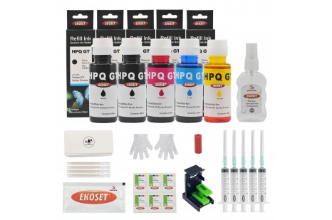 Ekoset hp 3510 3515 3545 4515 4645 650 uyumlu Kartuş Dolum Seti Renkli 5'li set