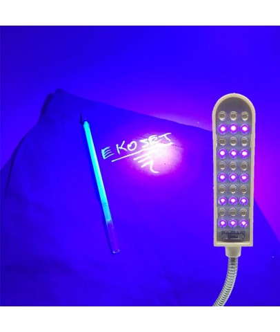 Ultraviyole UV Led Lamba ve 20 Adet İnce Tip UV Kalem Seti Dikiş Makineleri için